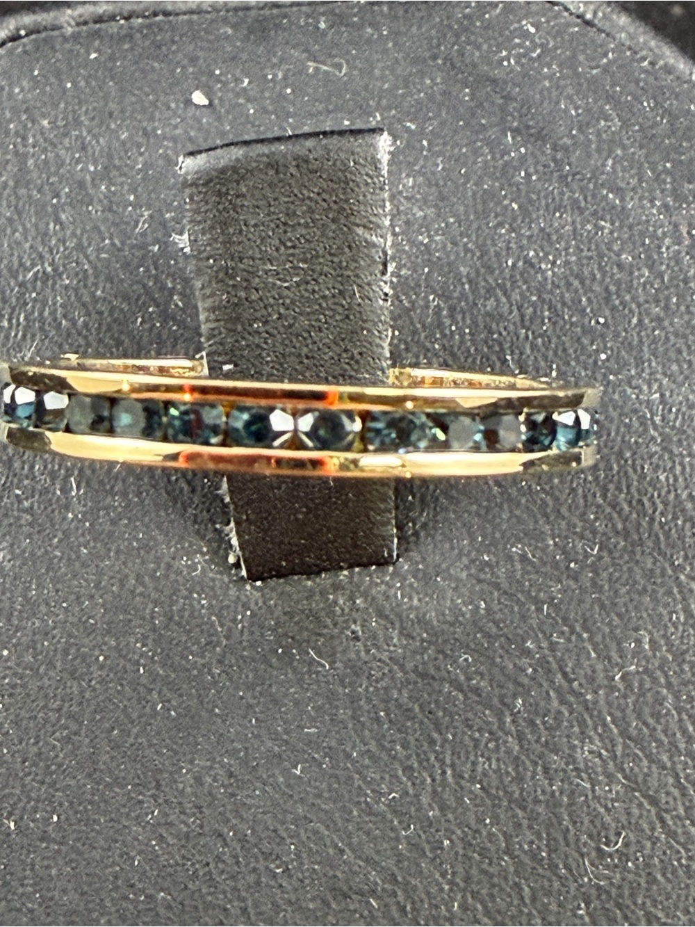 14KT Gold Electroplated Sapphire Eternity Band Ring